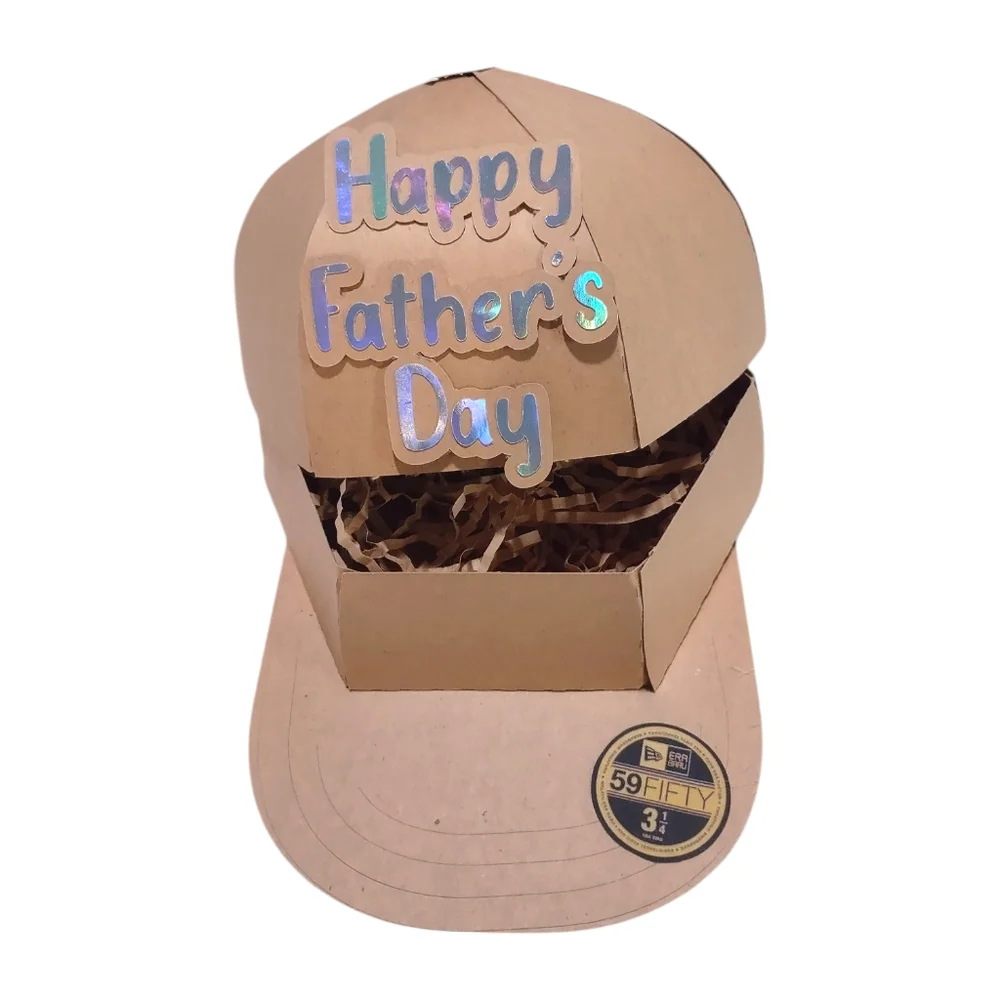 Father's Day Cardboard Cap Baseball Cap gift box, Hat Treat Gift Box